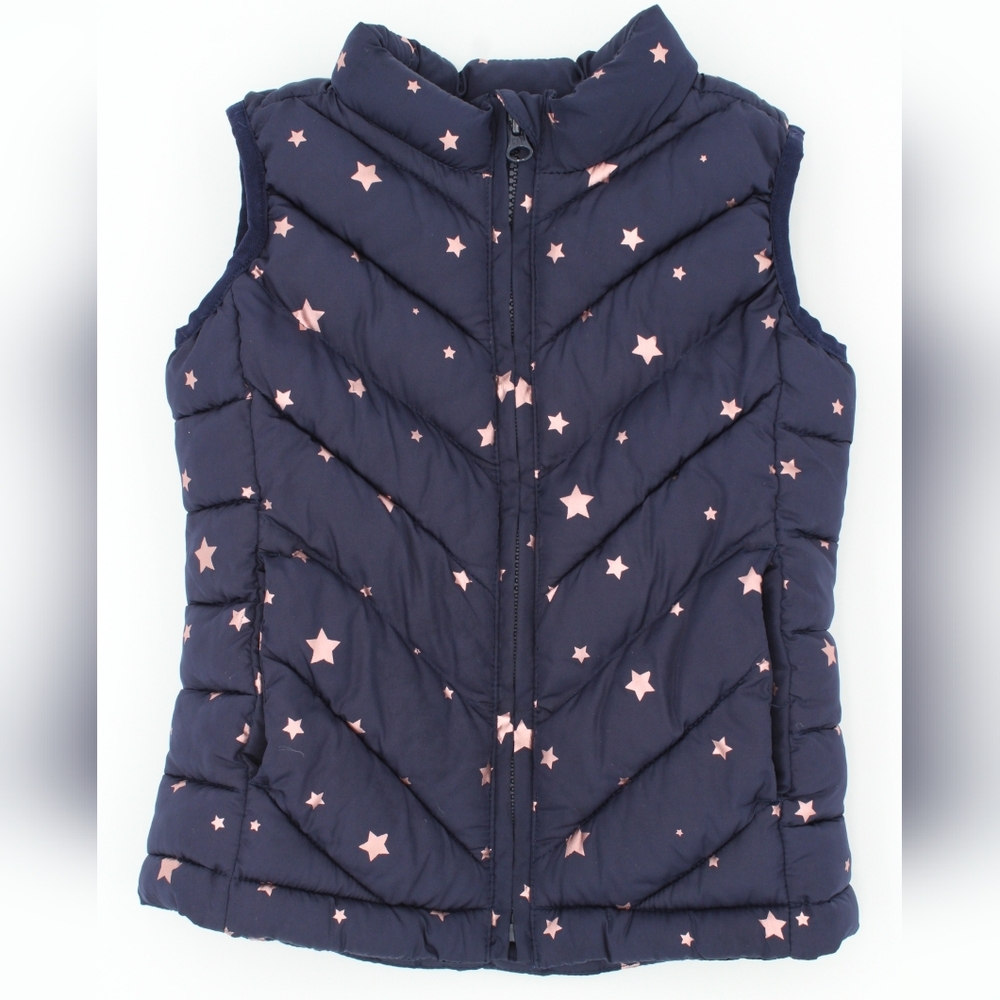GAP Girls XS Navy & Pink Quilted Puffer Vest